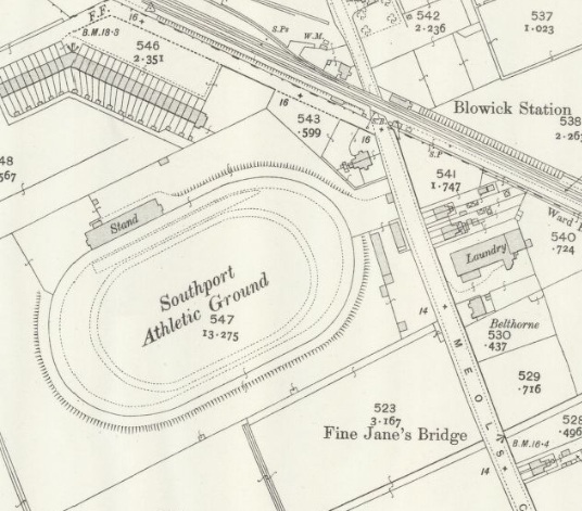 Southport - Southport Athletic Ground : Map credit National Library of Scotland